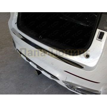 Накладка на задний бампер (лист зеркальный) ТСС для HAVAL F7 2019-2022 (1,5 л., 4WD)