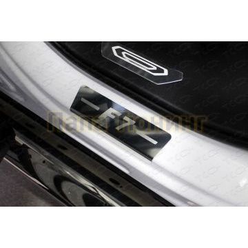 Накладки на пороги (лист зеркальный надпись F7) 4шт ТСС для HAVAL F7 2019-2022 (1,5 л., 4WD)