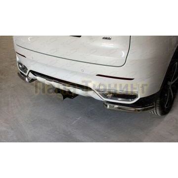 Защита задняя (уголки) 60,3 мм ТСС для HAVAL F7 2019-2022 (1,5 л., 4WD)