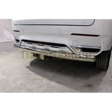 Защита задняя (овальная) 75х42 мм ТСС для HAVAL F7 2019-2022 (1,5 л., 4WD)