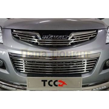 Решетка радиатора верхняя 12 мм ТСС для Haval H5 2020-