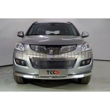 Защита передняя нижняя (с ДХО) 60,3 мм ТСС для Haval H5 2020-2024 Защита передняя нижняя (с ДХО) 60,3 мм ТСС для Haval H5 2020-2024