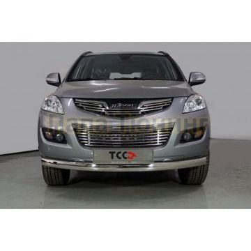 Защита передняя нижняя (овальная) 75х42 мм ТСС для Haval H5 2020-2024 Защита передняя нижняя (овальная) 75х42 мм ТСС для Haval H5 2020-2024