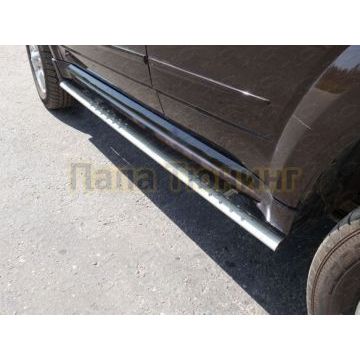 Пороги овальные с проступью 75х42 мм ТСС для Haval H5 2020-2024