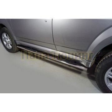 Пороги овальные с накладкой 75х42 мм ТСС для Haval H5 2020-2024