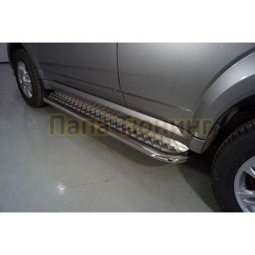 Пороги с площадкой 75х42 мм ТСС для Haval H5 2020-2024