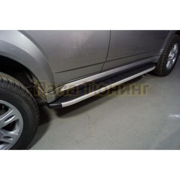 Пороги алюминиевые с пластиковой накладкой (1720) ТСС для Haval H5 2020-2024