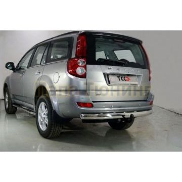 Защита задняя (овальная) 75х42 мм ТСС для Haval H5 2020-2024