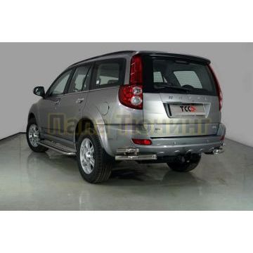 Защита задняя (уголки двойные) 60,3/42,4 мм ТСС для Haval H5 2020-2024