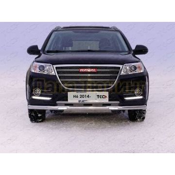 Защита передняя нижняя (с ДХО) 60,3 мм ТСС для Haval H6 2015-