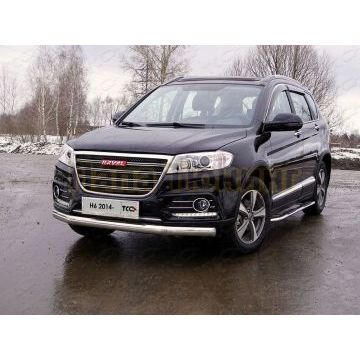 Защита передняя нижняя (овальная) 75х42 мм ТСС для Haval H6 2015-