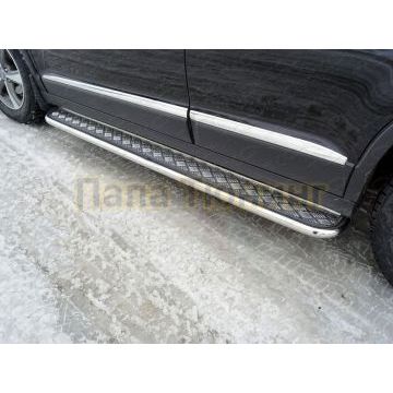 Пороги с площадкой 42,4 мм ТСС для Haval H6 2015-