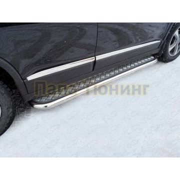 Пороги с площадкой 60,3 мм ТСС для Haval H6 2015-