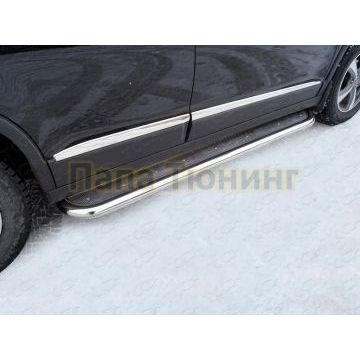 Пороги с площадкой (нерж. лист) 60,3 мм ТСС для Haval H6 2015-