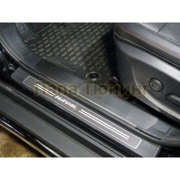 Накладки на пластиковые пороги (лист шлифованный) 2шт ТСС для Haval H6 2015- Накладки на пластиковые пороги (лист шлифованный) 2шт ТСС для Haval H6 2015-