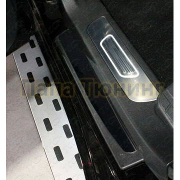 Накладки на пластиковые пороги (лист зеркальный) ТСС для Haval H9 2017-
