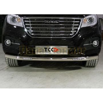 Защита передняя нижняя (с ДХО) 76,1 мм ТСС для Haval H9 2017-2024