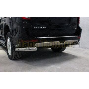 Защита задняя (уголки овальные) 75х42 мм ТСС для Haval H9 2017-2024