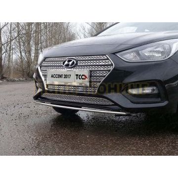 Решетка радиатора нижняя (лист) ТСС для Hyundai Accent 2017-