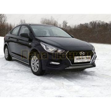 Решетка радиатора нижняя 12 мм ТСС для Hyundai Accent 2017-
