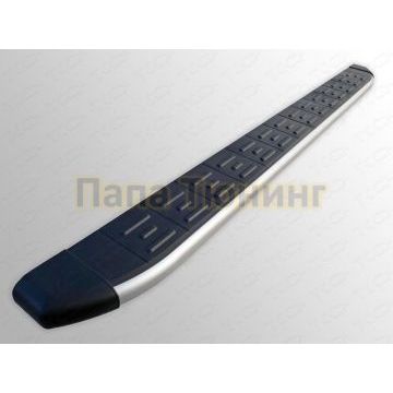 Пороги алюминиевые с пластиковой накладкой (1720 из 2-х мест) ТСС для Hyundai Santa Fe 2010-2011 Пороги алюминиевые с пластиковой накладкой (1720 из 2-х мест) ТСС для Hyundai Santa Fe 2010-2011