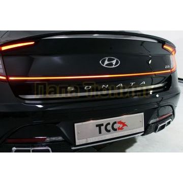 Накладка на крышку багажника (лист шлифованный) ТСС для Hyundai Sonata 2020-