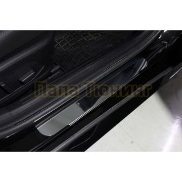 Накладки на пороги (лист зеркальный) 4шт ТСС для Hyundai Sonata 2020-