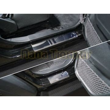 Накладки на пороги (лист зеркальный) 4шт ТСС для Jeep Wrangler 5D (2.0T, JL) 2018-