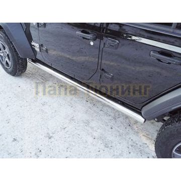 Пороги труба 76,1 мм ТСС для Jeep Wrangler 5D (2.0T, JL) 2018-