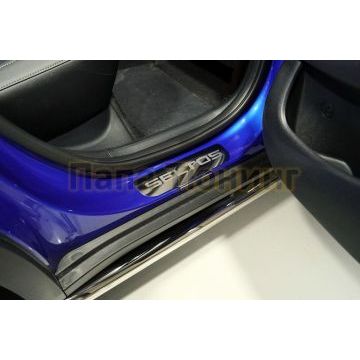 Накладки на пороги (лист зеркальный надпись seltos) 4шт ТСС для Kia Seltos 2020-