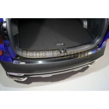 Накладка на задний бампер (лист зеркальный) ТСС для Kia Seltos 2020-