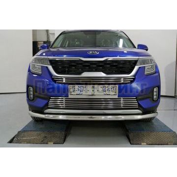 Решетка радиатора верхняя 12 мм ТСС для Kia Seltos 2020-