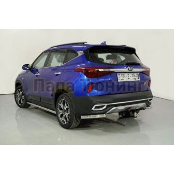 Защита задняя (уголки) 60,3 мм ТСС для Kia Seltos 2020-