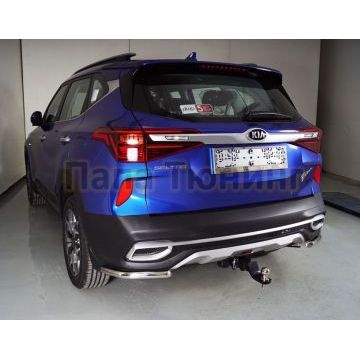 Защита задняя (уголки) 42,4 мм ТСС для Kia Seltos 2020-