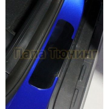 Накладки на пороги (лист зеркальный) 4шт ТСС для Kia Soul 2019-