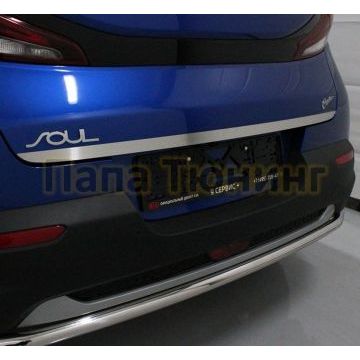 Накладка на заднюю дверь (лист шлифованный) ТСС для Kia Soul 2019-