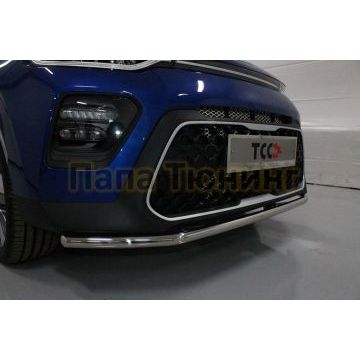 Защита передняя нижняя 42,4 мм ТСС для Kia Soul 2019-