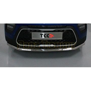 Защита передняя нижняя (с ДХО) 60,3 мм ТСС для Kia Soul 2019-