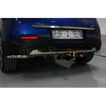 Защита задняя (уголки) 42,4 мм ТСС для Kia Soul 2019-