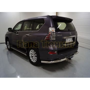 Защита задняя (уголки) 76,1 мм (насадка на глушитель в комплекте) ТСС для Lexus GX 460 2019-