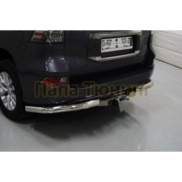 Защита задняя (уголки) 76,1 мм (насадка на глушитель в комплекте) ТСС для Lexus GX 460 2019-