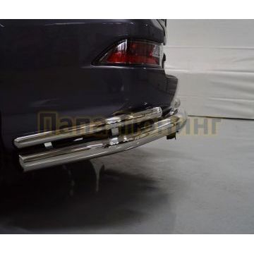 Защита задняя (уголки двойные) 76,1/42 мм (насадка на глушитель в комплекте) ТСС для Lexus GX 460 2019-