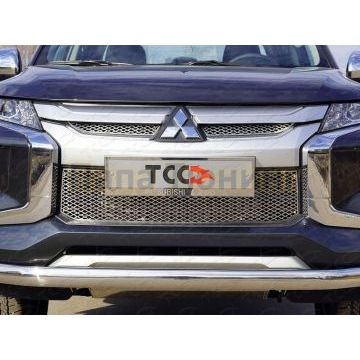 Решётка радиатора верхняя (лист) 2 шт ТСС для Mitsubishi L200 2019-