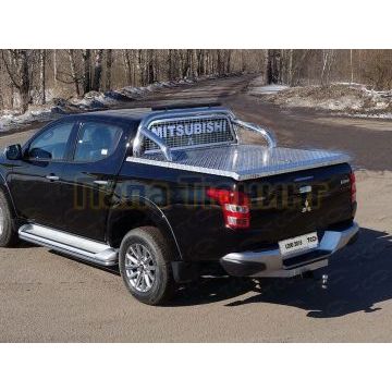 Защита кузова и заднего стекла 76,1 мм (для крышки) со светодиодной фарой ТСС для Mitsubishi L200 2019-
