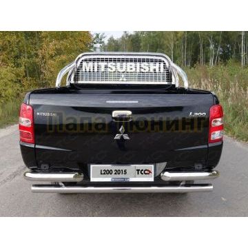 Защита кузова и заднего стекла 75х42 мм (только для кузова) ТСС для Mitsubishi L200 2019-