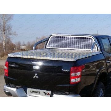 Защита кузова и заднего стекла 75х42 мм (для крышки) (без надписи) ТСС для Mitsubishi L200 2019-