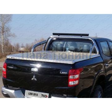 Защита кузова 75х42 мм со светодиодной фарой (для крышки) ТСС для Mitsubishi L200 2019-