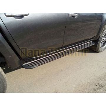Пороги алюминиевые "Slim Line Black" 1820 мм ТСС для Mitsubishi L200 2019- Пороги алюминиевые "Slim Line Black" 1820 мм ТСС для Mitsubishi L200 2019-