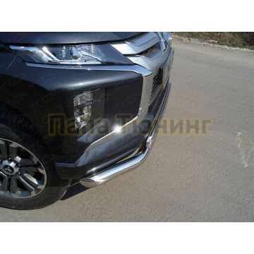 Защита передняя нижняя (двойная) 76,1/75 мм ТСС для Mitsubishi L200 2019-