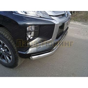 Защита передняя нижняя (овальная) 75х42 мм ТСС для Mitsubishi L200 2019-